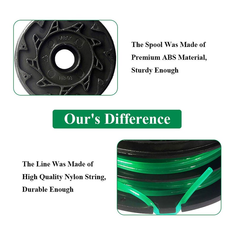 THTEN DF-080 String Trimmer Spools Compatible with Black Decker GH1100 GH1000 GH2000 Electric String Grass Trimmer Lawn Edger DF-080-BKP 30ft 0.080" Dual Auto-Feed Spool 4 Pack - Image 4